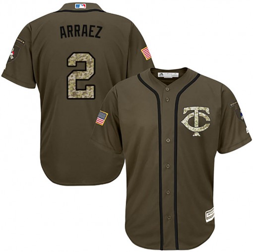 Twins #2 Luis Arraez Green Salute to Service Stitched Youth MLB Jersey